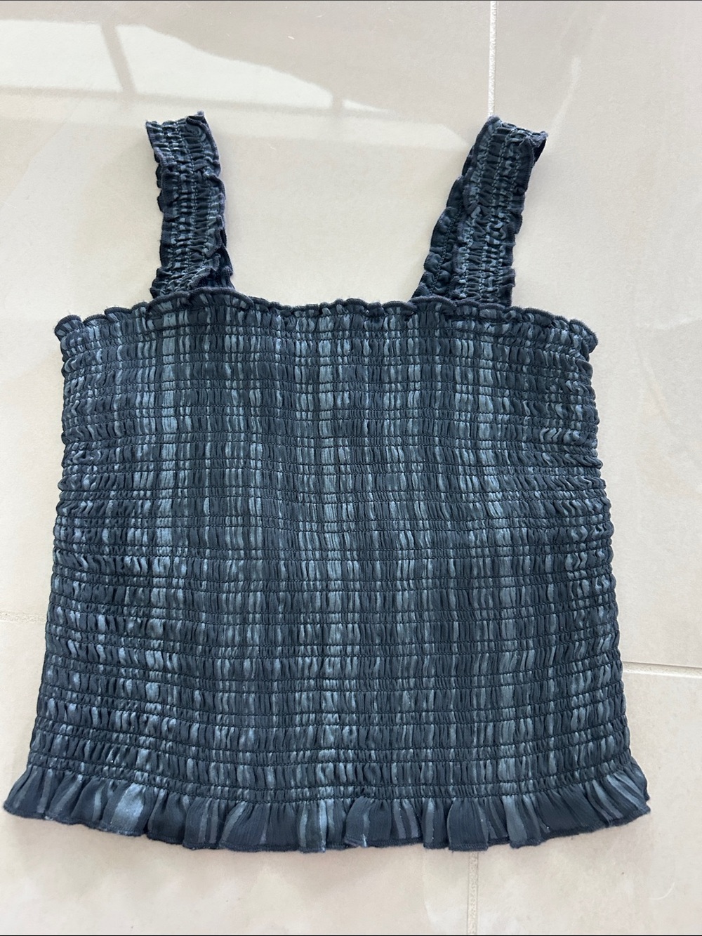 Abercrombie & Fitch Charcoal Smocked Tank Top